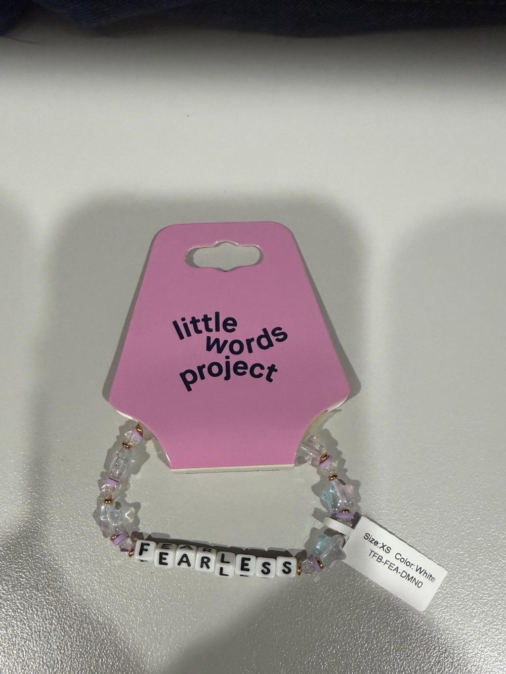 Little Words Project FEARLESS Bead Bracelet - White & Pastel